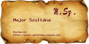 Major Szultána névjegykártya