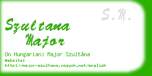 szultana major business card